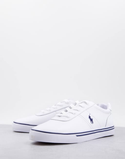 Polo Ralph Lauren – Hanford – Białe skórzane buty sportowe z logo z graczem