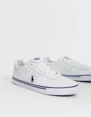 polo ralph lauren hanford leather trainers in black