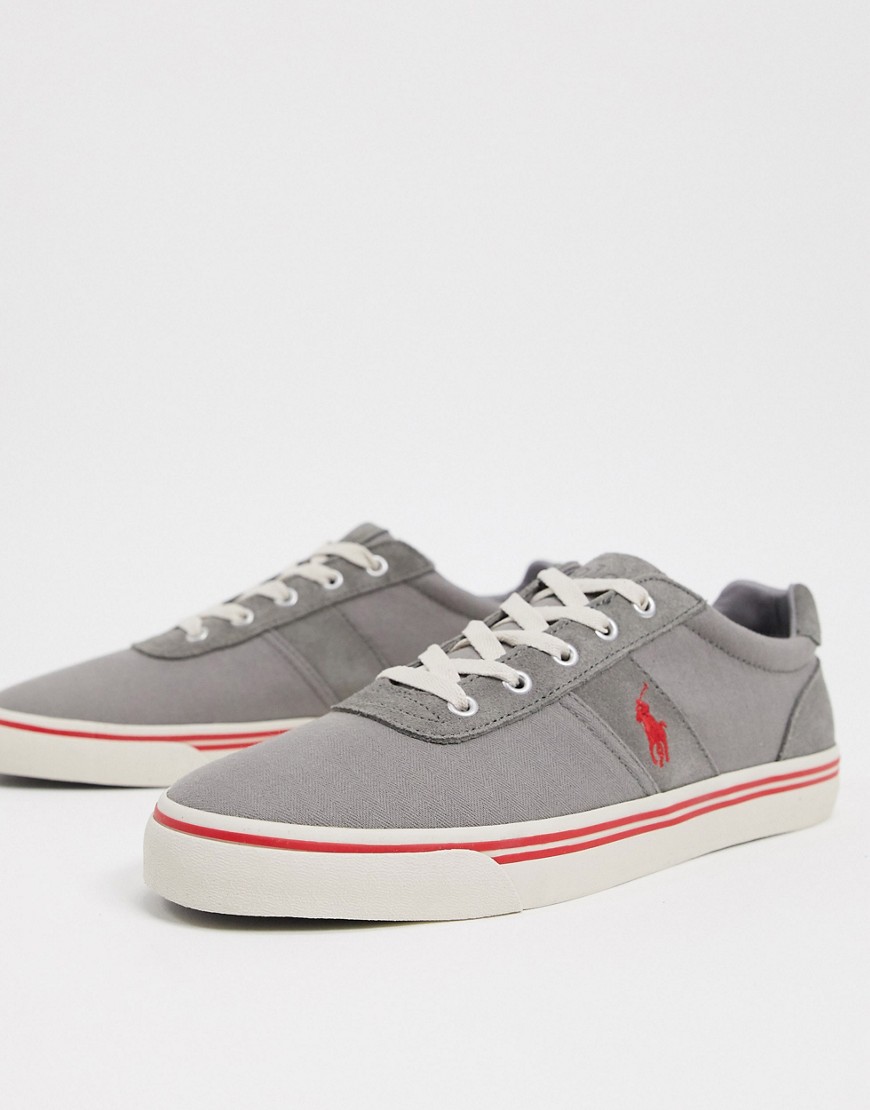 Polo Ralph Lauren - Hanford - Sneakers in grijs met rood logo