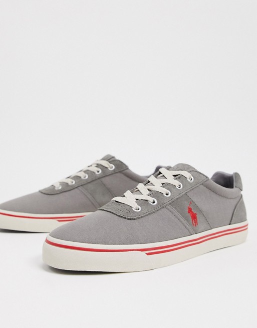 Polo Ralph Lauren hanford trainer in grey with red logo