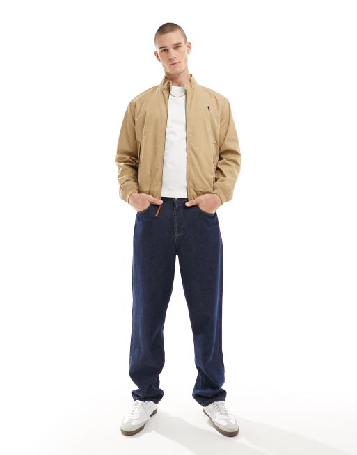 Polo Ralph Lauren - Harrington jack van keperstof met icoonlogo in lichtbruin