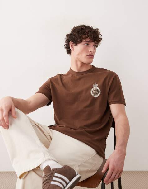 Polo Ralph Lauren heavyweight crest back print t-shirt in brown - view 1