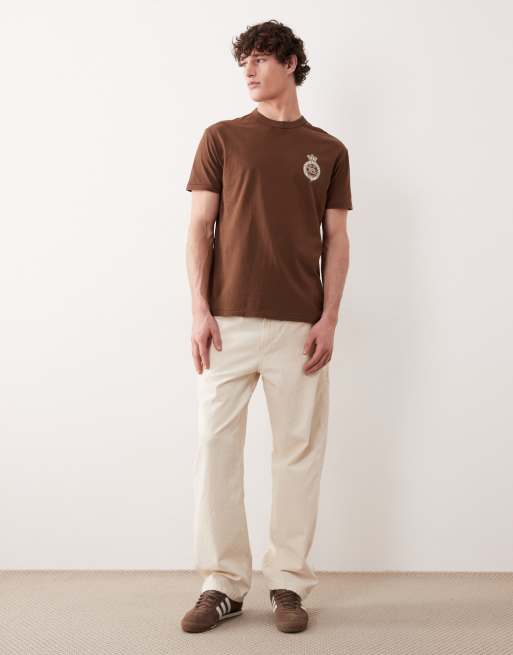 Polo Ralph Lauren heavyweight crest back print t-shirt in brown, 3 of 5