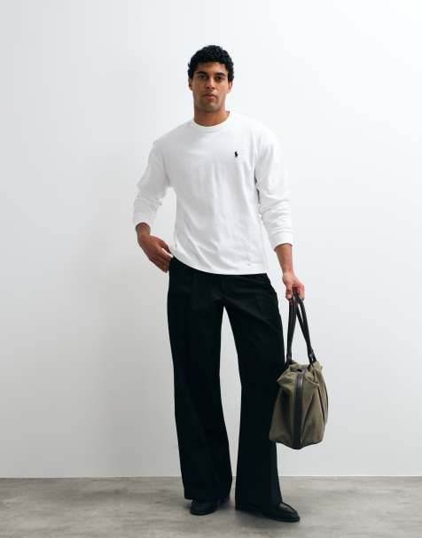 Polo Ralph Lauren heavyweight relaxed fit long sleeve t-shirt in white - view 1