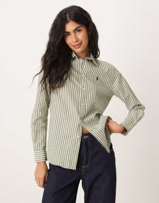 Polo Ralph Lauren - Hemd in Olivgrün und Weiß gestreift