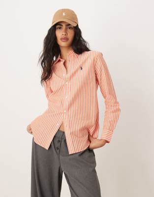 Polo Ralph Lauren - Hemd in Orange und Weiß gestreift