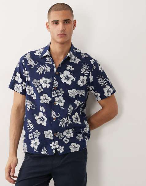 Polo Ralph Lauren – Hemd mit Blumenmuster in Blau und Weiß - view 1