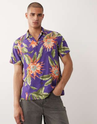 Polo - Hemd mit mehrfarbigem tropischem Blumenprint Mehrfarbig XL