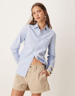 Polo Ralph Lauren - Hemdbluse in Blau mit Markenlogo