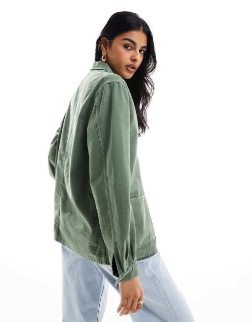 Polo Ralph Lauren – Hemdjacke in Grün mit Taschen, 4 von 4