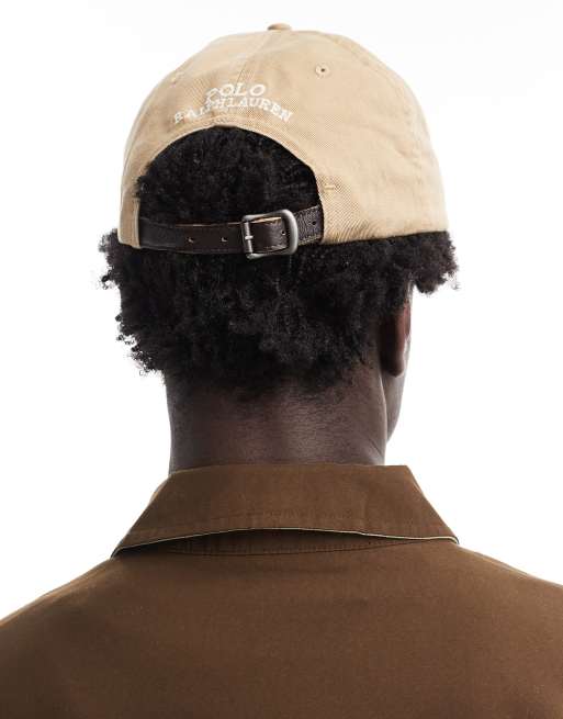 Polo Ralph Lauren – Heningway – Twill-Baseballkappe in Hellbraun mit Bär-Logo, 3 von 4