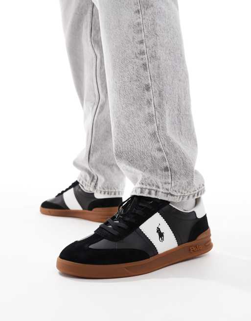 Polo Ralph Lauren - Heritage Aera - Baskets avec semelle en caoutchouc - Noir/blanc 