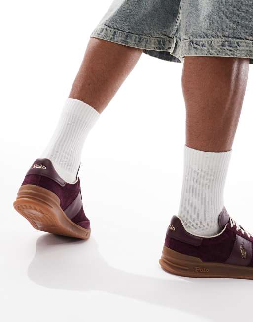 Polo Ralph Lauren - Heritage Aera - Baskets en daim avec semelle gomme - Bordeaux, 3 de 5