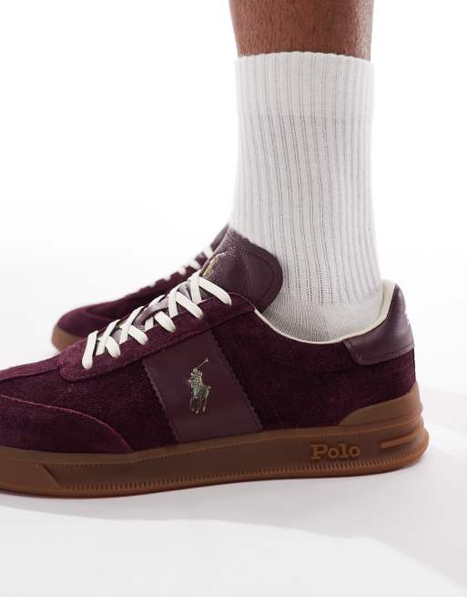 Polo Ralph Lauren - Heritage Aera - Baskets en daim avec semelle gomme - Bordeaux, 5 de 5