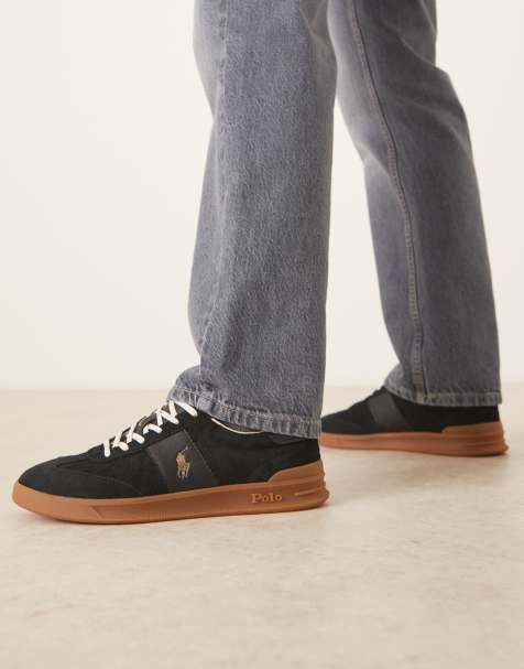 Polo Ralph Lauren – Heritage Aera – Czarne zamszowe buty sportowe - view 1