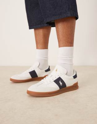  Heritage Aera gumsole leather trainers  and navy