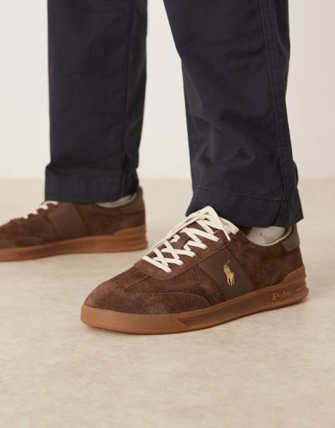Polo Ralph Lauren Heritage Aera gumsole suede sneakers in brown - view 1
