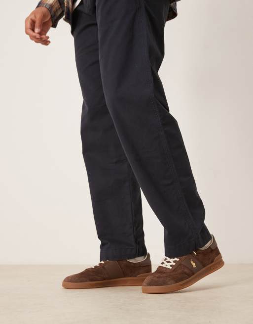 Polo Ralph Lauren Heritage Aera gumsole suede trainers in brown, 3 of 5