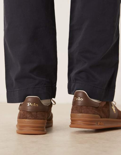 Polo Ralph Lauren Heritage Aera gumsole suede trainers in brown, 5 of 5