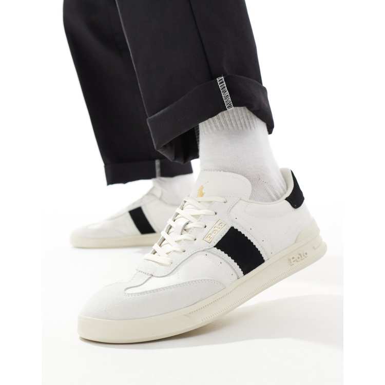 Polo Ralph Lauren Heritage Aera leather trainer in white ASOS