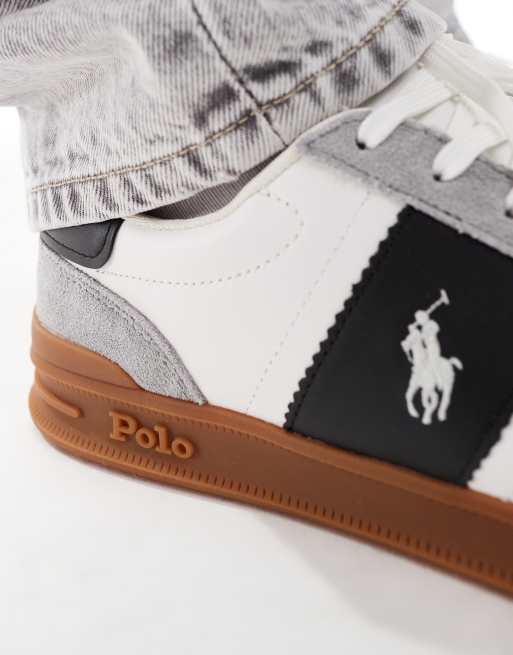 Polo Ralph Lauren – Heritage Aera – Sneaker in Weiß und Grau mit Gummisohle , 3 von 5