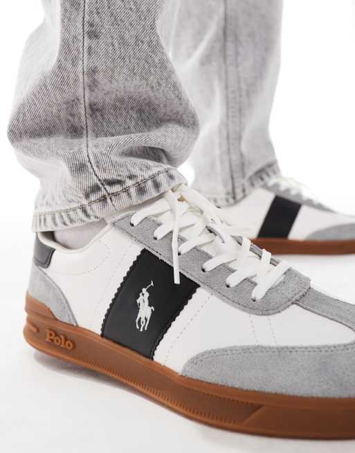 Polo Ralph Lauren – Heritage Aera – Sneaker in Weiß und Grau mit Gummisohle , 4 von 5
