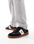 [Polo Ralph Lauren] Polo Ralph Lauren Heritage Aera sneakers in black and white with gum sole 41 Black/white