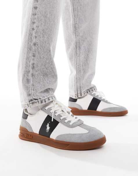 Polo Ralph Lauren - Heritage Aera - Sneakers in wit en grijs met rubberen zool - view 1