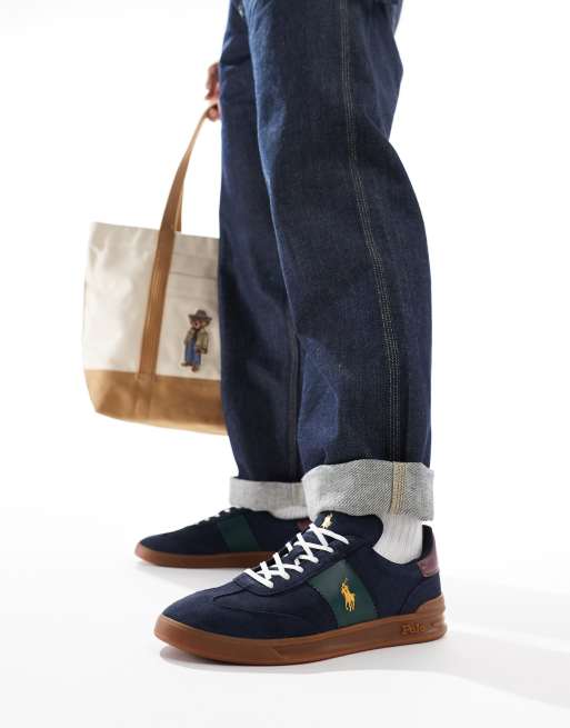 Polo Ralph Lauren - Heritage Aera - Sneakers met rubberen zool in marineblauw en groen