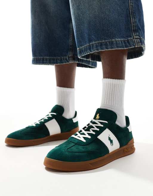 Polo Ralph Lauren - Heritage Aera - Sneakers verdi e bianche con suola in gomma