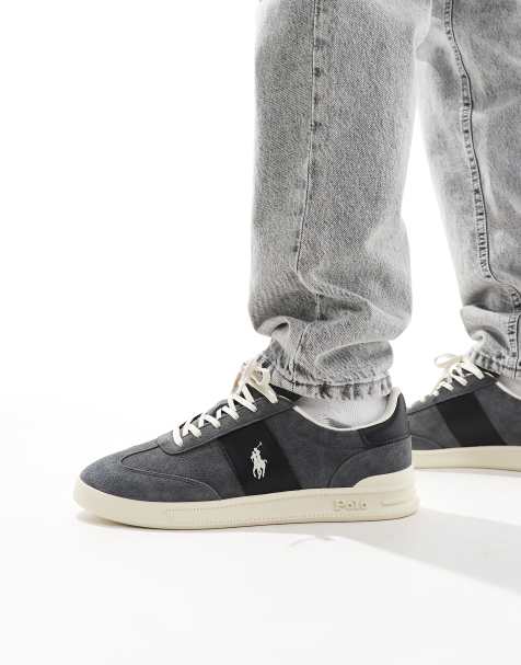 Polo Ralph Lauren Heritage Aera trainer in grey and black - view 1