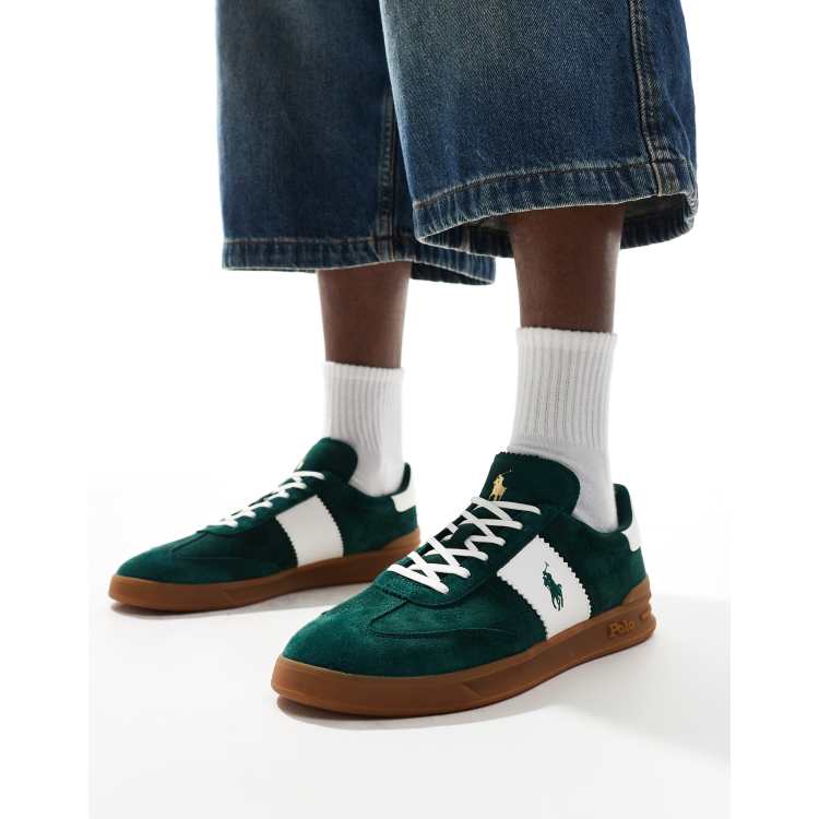 Polo Ralph Lauren Heritage Aera trainer with gumsole in green and