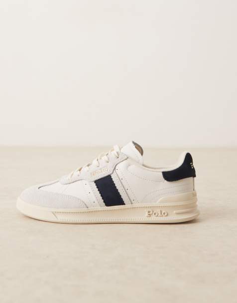 Polo Ralph Lauren - Heritage Area - Hvide sneakers med marineblå detaljer - view 1
