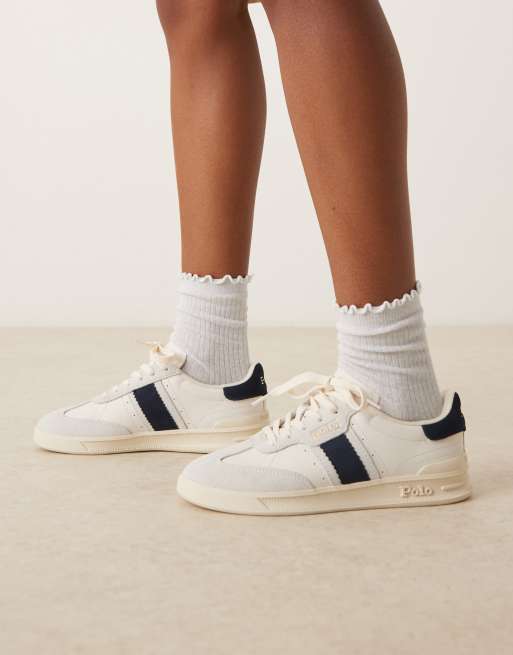 Polo Ralph Lauren heritage area trainer in white and navy, 2 of 5
