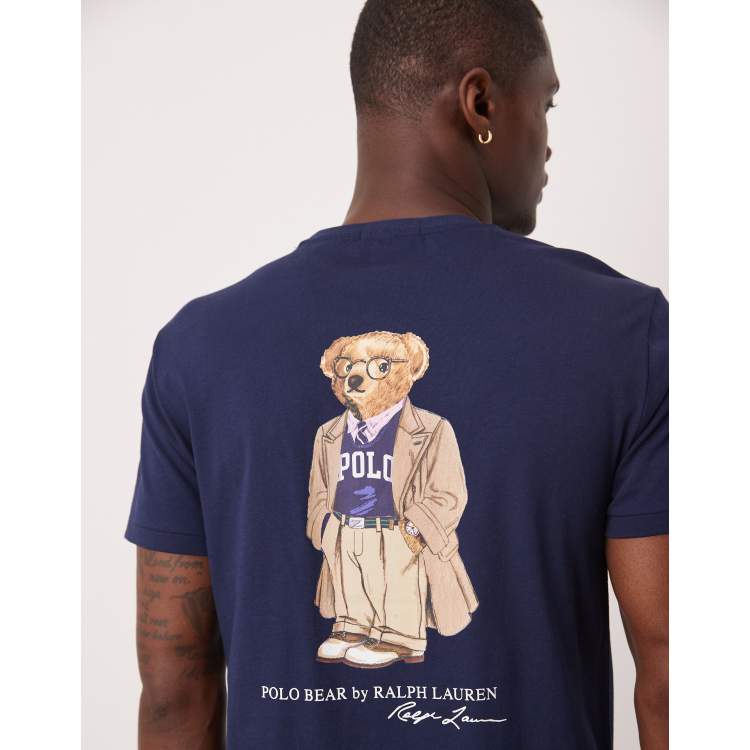 Polo Ralph Lauren heritage bear back print t-shirt in navy