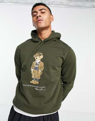 Polo Ralph Lauren Gray Polo Bear Hoodie in Black for Men