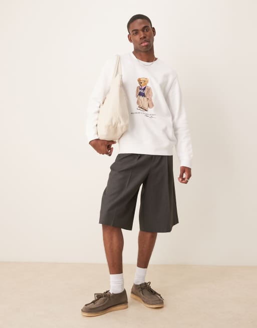 Polo Ralph Lauren heritage bear print sweatshirt in white
