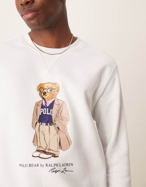Polo Ralph Lauren heritage bear print sweatshirt in white