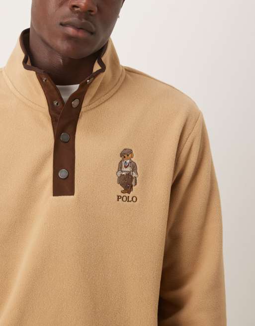 Polo Ralph Lauren heritage cap bear 1/4 neck polar fleece