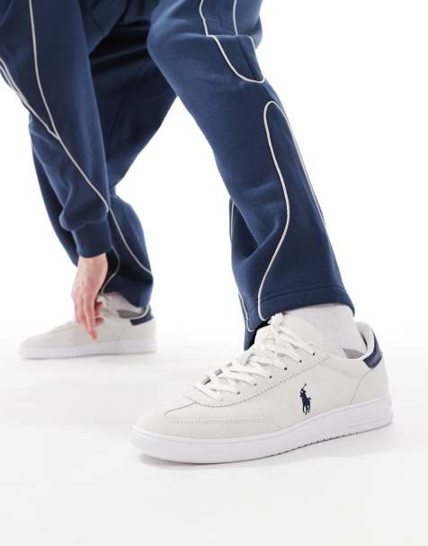 Polo Ralph Lauren – Heritage Court 110 – Naturvita och marinblå sneakers - view 1
