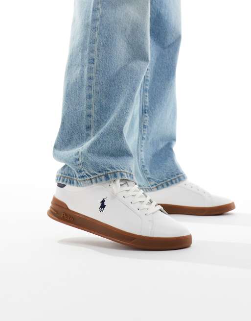 Polo Ralph Lauren - Heritage Court - Baskets en cuir et daim avec semelle en caoutchouc - Blanc