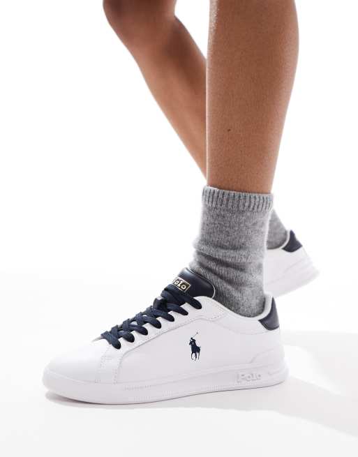 Polo Ralph Lauren – Heritage Court – Biało-granatowe buty sportowe 