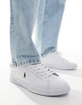 Ralph lauren white canvas trainers on sale