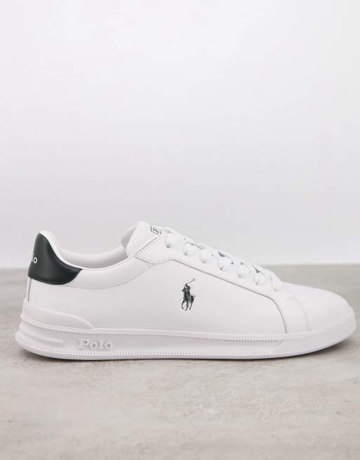 Polo Ralph Lauren - Heritage Court - Leren sneakers in wit met zwart logo