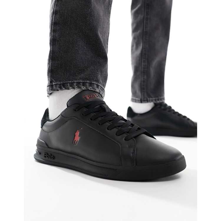 Black and red polo shoes deals