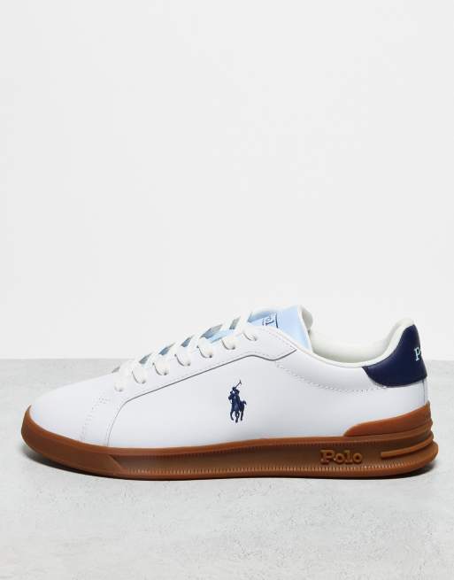 Polo Ralph Lauren - Heritage Court - Sneakers unisex bianche con suola in gomma e linguetta a contrasto