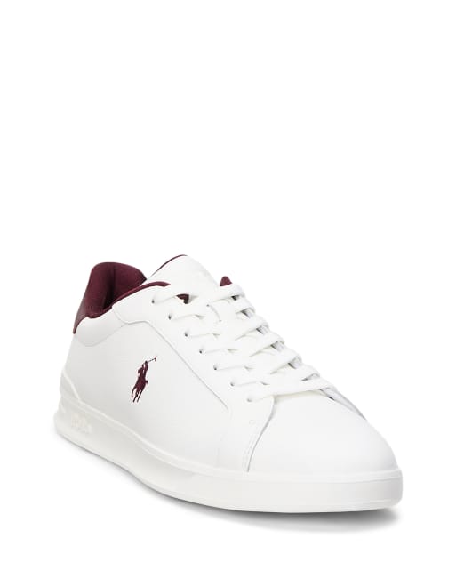 Polo Ralph Lauren Heritage Court trainer in white and burgundy