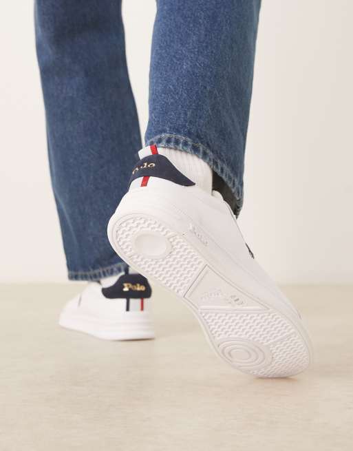 Polo Ralph Lauren Heritage court trainers in white, 3 of 5