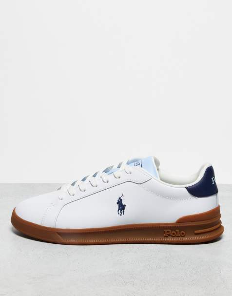 Polo Ralph Lauren - Heritage Court - Uniseks sneakers in wit met rubberen zool en contrasterende tong - view 1