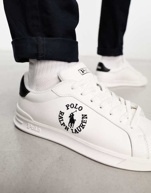 Polo Ralph Lauren - Heritage - Sneakers bianche con logo a cerchio nero